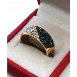 Złoty pierścionek obrączka z cyrkoniami Pr.375 W:3,72gr Roz.14