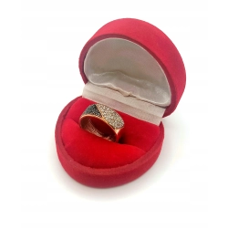 Złoty pierścionek obrączka z cyrkoniami Pr.375 W:3,72gr Roz.14