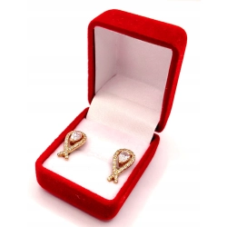 Złote kolczyki z Cyrkoniami PR.375 W:3,27gr InterSKLEP