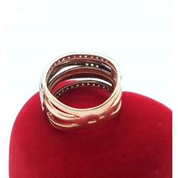 Złoty pierścionek szeroki z cyrkoniami Pr.375 W:5,57gr roz.14 szer.1,2cm