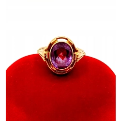 Złoty pierścionek z Ametystem PR.585 W:3,82gr R.11 InterSKLEP