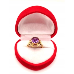 Złoty pierścionek z Ametystem PR.585 W:3,82gr R.11 InterSKLEP