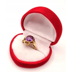 Złoty pierścionek z Ametystem PR.585 W:3,82gr R.11 InterSKLEP