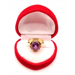 Złoty pierścionek z Ametystem PR.585 W:3,82gr R.11 InterSKLEP