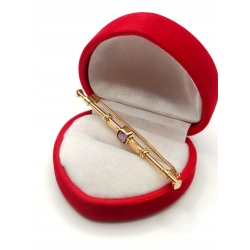 Złota broszka z Ametystem PR.585 W:2,77gr InterSKLEP