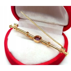 Złota broszka z Ametystem PR.585 W:2,77gr InterSKLEP