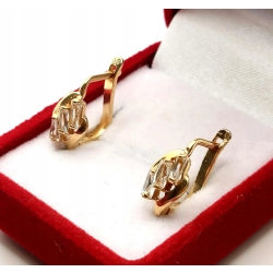 Złote kolczyki z Cyrkoniami PR.585 W:2,48gr InterSKLEP