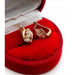 Złote kolczyki z Cyrkoniami PR.585 W:2,48gr InterSKLEP