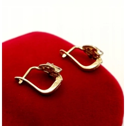 Złote kolczyki z Cyrkoniami PR.585 W:2,48gr InterSKLEP