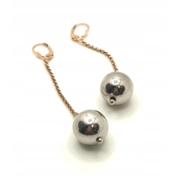 Złote kolczyki wiszące długie Kule na łańcuszku PR.585 W:6,22gr InterSKLEP