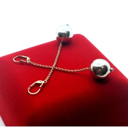 Złote kolczyki wiszące długie Kule na łańcuszku PR.585 W:6,22gr InterSKLEP