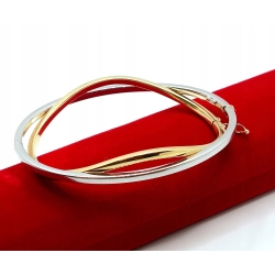 Złota bransoletka sztywna podwójna Pr.585 W:12,23gr Dł:17cm InterSKLEP