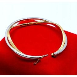 Złota bransoletka sztywna podwójna Pr.585 W:12,23gr Dł:17cm InterSKLEP