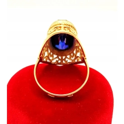 Złoty pierścionek z szafirowym kamieniem PR.583 W:10,12gr R.26 InterSKLEP