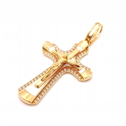 Złota zawieszka Krzyż z Cyrkoniami PR.585 W:11,64gr InterSKLEP