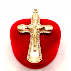 Złota zawieszka Krzyż z Cyrkoniami PR.585 W:11,64gr InterSKLEP