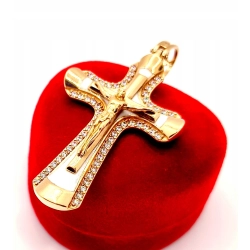 Złota zawieszka Krzyż z Cyrkoniami PR.585 W:11,64gr InterSKLEP
