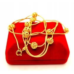 Złoty łańcuszek z Kulkami długi PR.750 W:16,71gr Dł.90cm