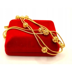 Złoty łańcuszek z Kulkami długi PR.750 W:16,71gr Dł.90cm