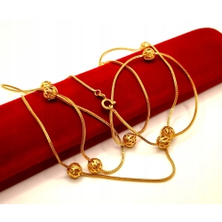 Złoty łańcuszek z Kulkami długi PR.750 W:16,71gr Dł.90cm