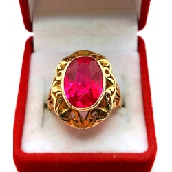 Złoty pierścionek z rubinem pr.585 W:6,96gr Roz.16 InterSKLEP
