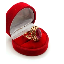 Złoty pierścionek z rubinem pr.585 W:6,96gr Roz.16 InterSKLEP