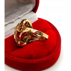 Złoty pierścionek z rubinem pr.585 W:6,96gr Roz.16 InterSKLEP