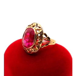 Złoty pierścionek z rubinem pr.585 W:6,96gr Roz.16 InterSKLEP