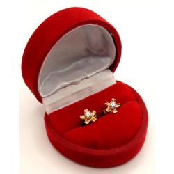 Złote kolczyki Kwiatki z cyrkoniami sztyft PR.585 W:1,02gr InterSKLEP