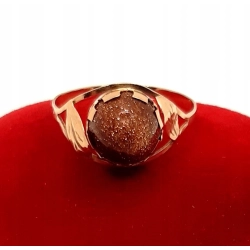 Złoty pierścionek z Piaskiem pustyni PR.585 W:1,61gr R.18 Intersklep