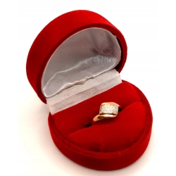 Złoty pierścionek z Cyrkoniami PR.585 W:1gr R.9 InterSKLEP