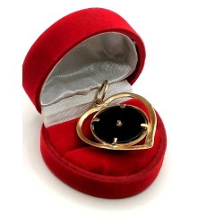 Złota zawieszka duża Serce z Jezusem Pr.585 W:8,37gr Dł:4,5cm