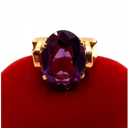 Złoty pierścionek z Ametystem PR.750 W:6,86gr R.13 InterSKLEP