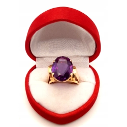Złoty pierścionek z Ametystem PR.750 W:6,86gr R.13 InterSKLEP