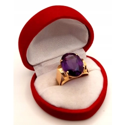 Złoty pierścionek z Ametystem PR.750 W:6,86gr R.13 InterSKLEP