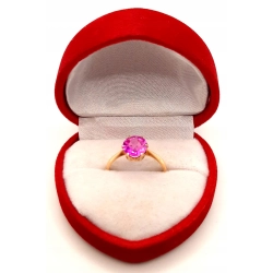 Złoty pierścionek z Różowym kamieniem PR.583 W:1,72gr R.11 InterSKLEP