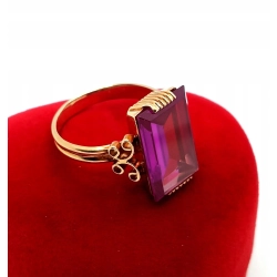 Złoty pierścionek z różowym kamieniem PR.585 W:5,37gr R.13 InterSKLEP