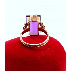 Złoty pierścionek z różowym kamieniem PR.585 W:5,37gr R.13 InterSKLEP