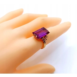 Złoty pierścionek z różowym kamieniem PR.585 W:5,37gr R.13 InterSKLEP