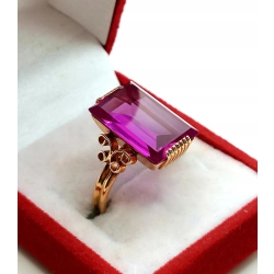 Złoty pierścionek z różowym kamieniem PR.585 W:5,37gr R.13 InterSKLEP