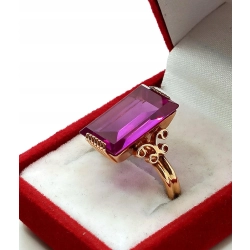 Złoty pierścionek z różowym kamieniem PR.585 W:5,37gr R.13 InterSKLEP