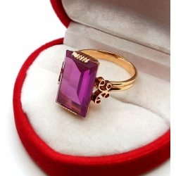 Złoty pierścionek z różowym kamieniem PR.585 W:5,37gr R.13 InterSKLEP