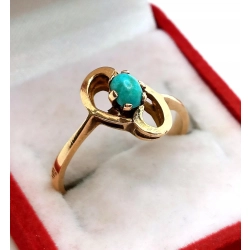 Złoty pierścionek z Turkusem PR.585 W:3,03gr R.17 InterSKLEP