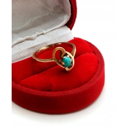 Złoty pierścionek z Turkusem PR.585 W:3,03gr R.17 InterSKLEP