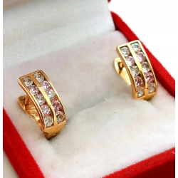 Złote kolczyki z Cyrkoniami PR.585 W:2,14gr InterSKLEP