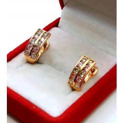 Złote kolczyki z Cyrkoniami PR.585 W:2,14gr InterSKLEP