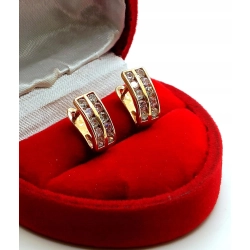 Złote kolczyki z Cyrkoniami PR.585 W:2,14gr InterSKLEP