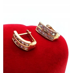 Złote kolczyki z Cyrkoniami PR.585 W:2,14gr InterSKLEP