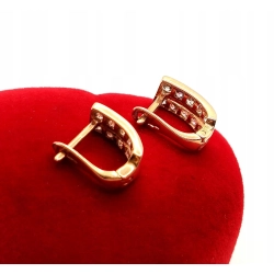 Złote kolczyki z Cyrkoniami PR.585 W:2,14gr InterSKLEP