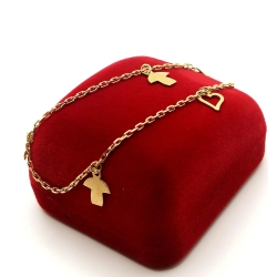 Złota bransoletka z Zawieszkami PR.750 W:2,78gr Dł.18cm InterSKLEP